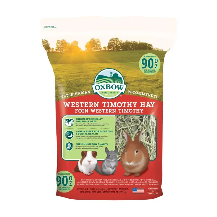 Oxbow Small Animal Fortified Food & Hay Western Timothy Hay - 90-oz