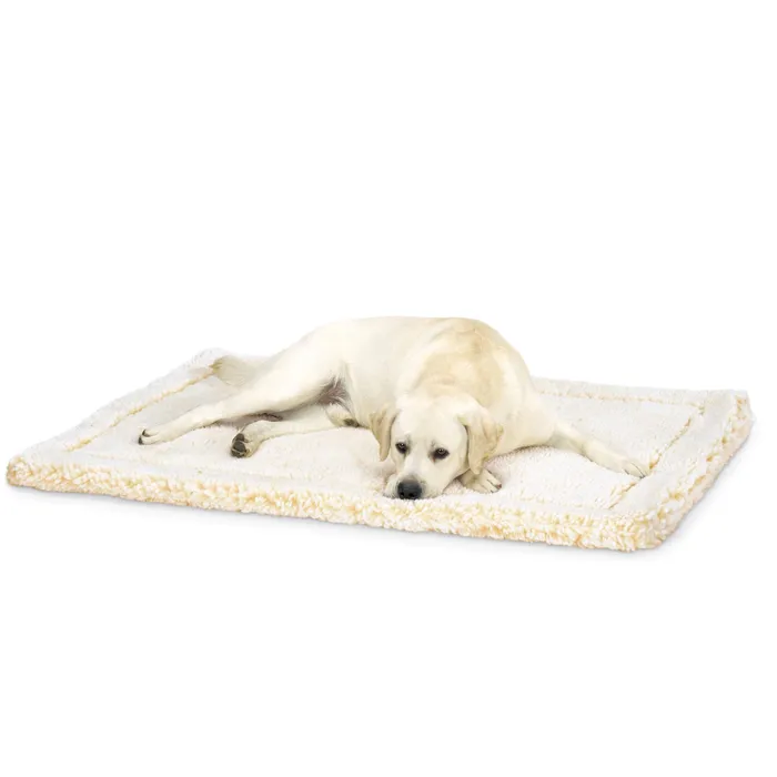 HuggleHounds HuggleFleece Natural Medium Mat with sleeping dog
