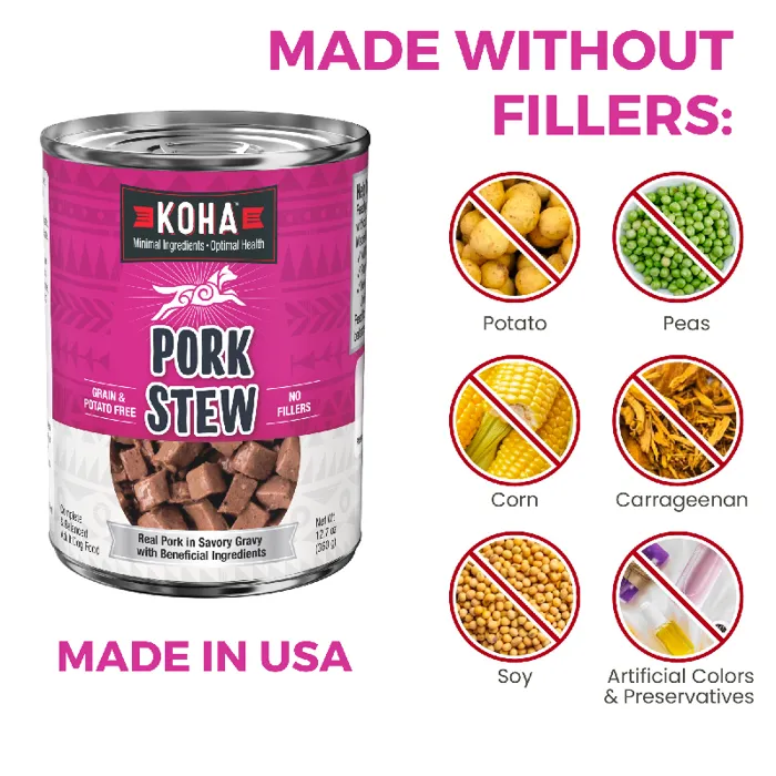 Koha Can Stew Gf Dog Food Pork Stew 12.7-oz