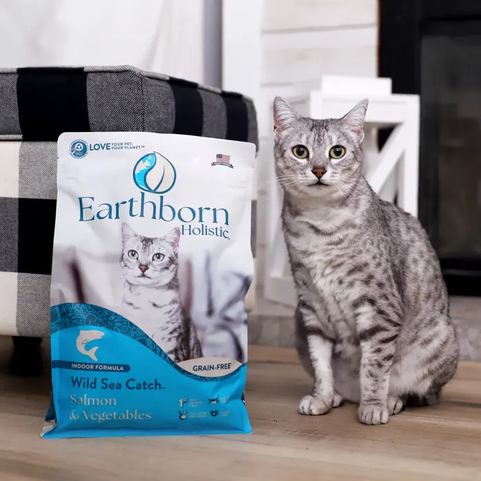 Earthborn Holistic Wild Sea Catch cat food lifestyle