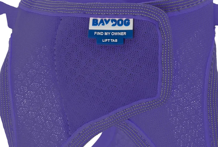 Baydog Liberty Bay Harness lavender label close-up