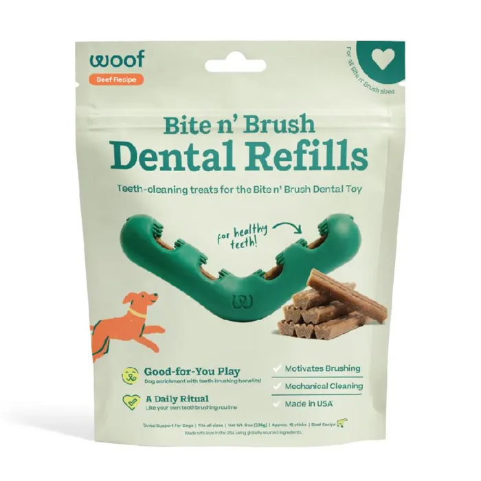 Woof Bite N' Brush Dental Refills 8-oz 18-ct
