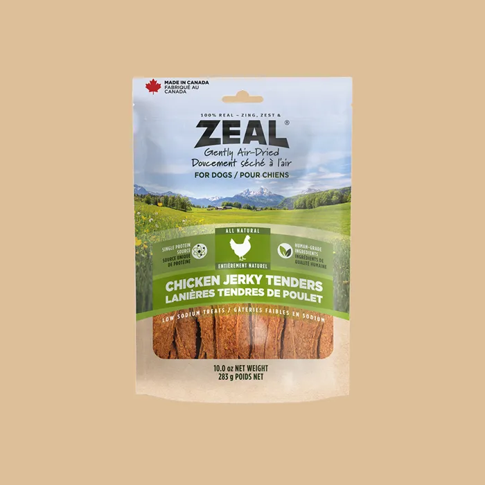 Zeal Chicken Jerky Tenders 10 oz front package