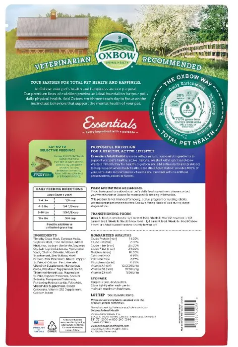Oxbow Essentials Adult Rabbit Food 10-lb
