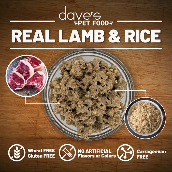 Dave's Restricted Bland Lamb & Rice 13.2 oz ingredients graphic
