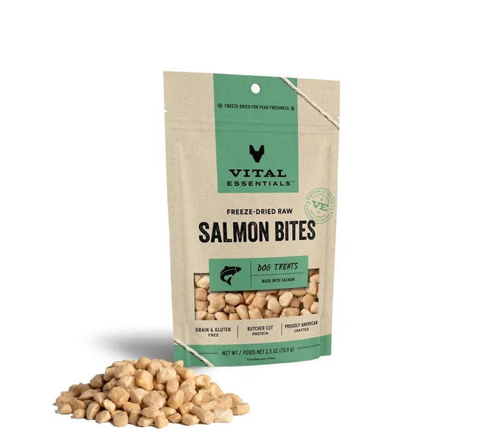 Vital Essentials Dog Salmon Bites 2.5-oz