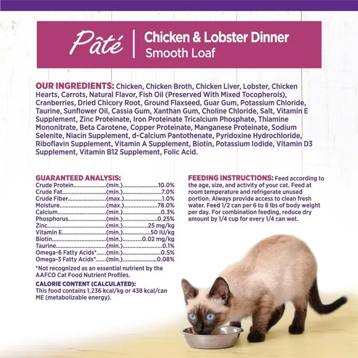 Wellness Chicken & Lobster Dinner nutrition graphic