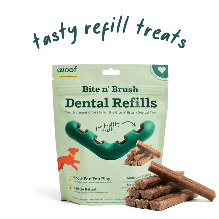 Woof Bite N' Brush Dental Refills 8-oz 18-ct