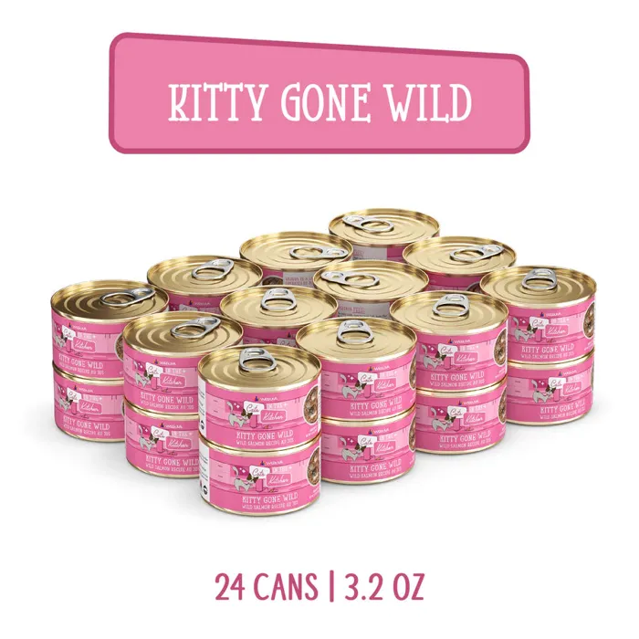 Weruva Cats In the Kitchen Kitty Gone Wild Slmn Recipe Au Jus Wet Cat Food Can, 3.2-oz