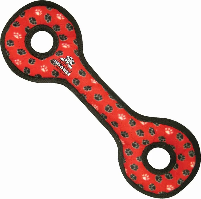Tuffy Ultimate Tug-of-war Paw Print-red