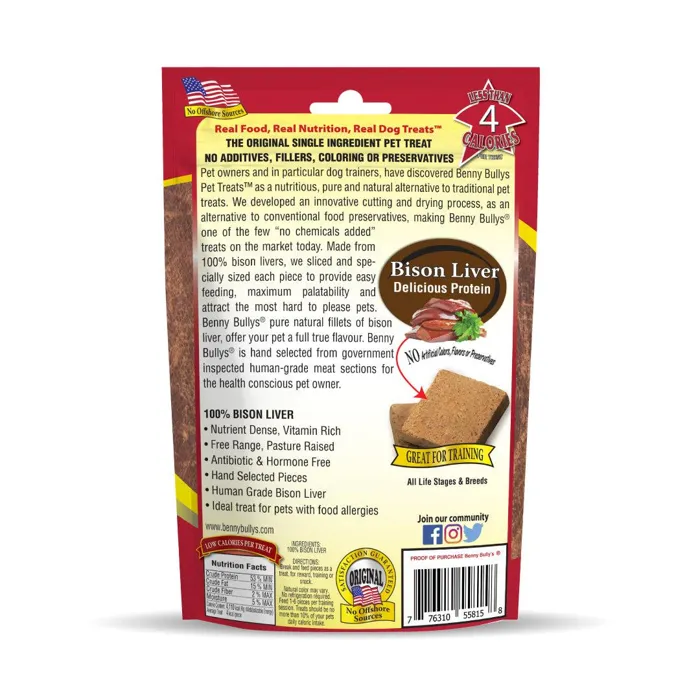 Benny Bully Bison Liver Chops 60 G