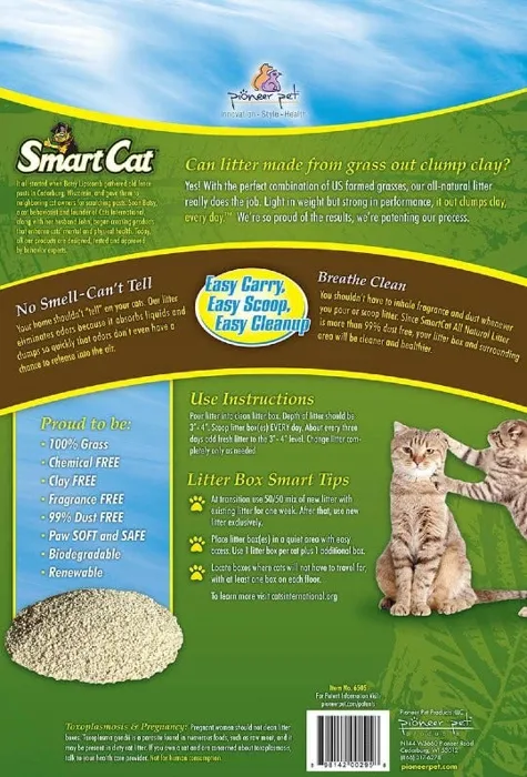 SmartCat All Natural Clumping Litter 10-pound bag reverse