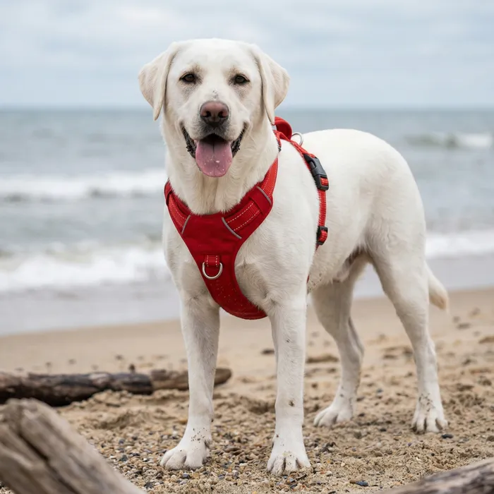 Bay Dog Chesapeake Harness Clifford Red Large lifestyle view