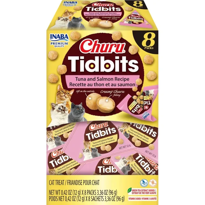 Inaba Churu Tidbits Tuna Salmon 8-pk