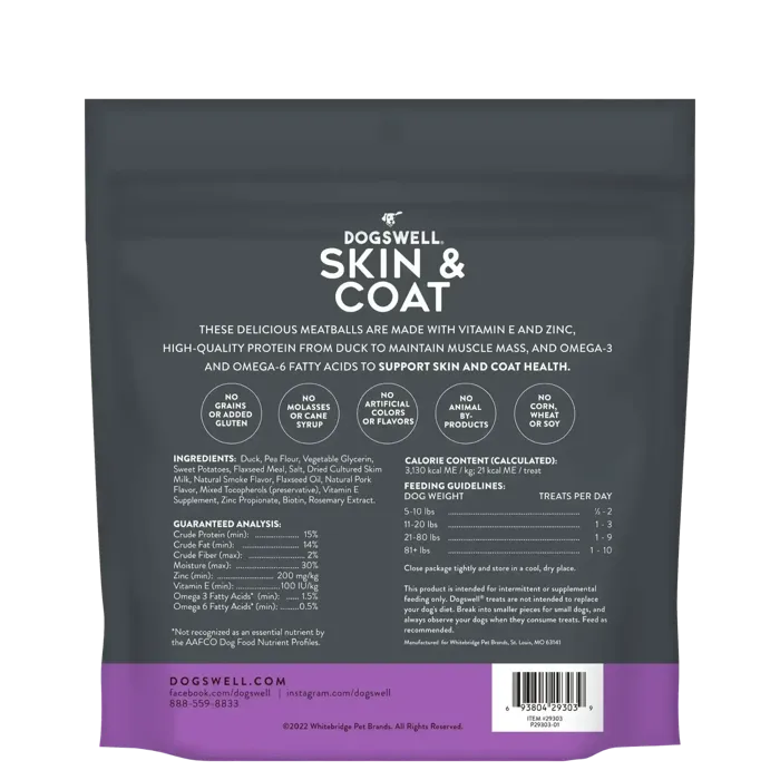Dogswell Skin & Coat Duck Meatballs 14-oz