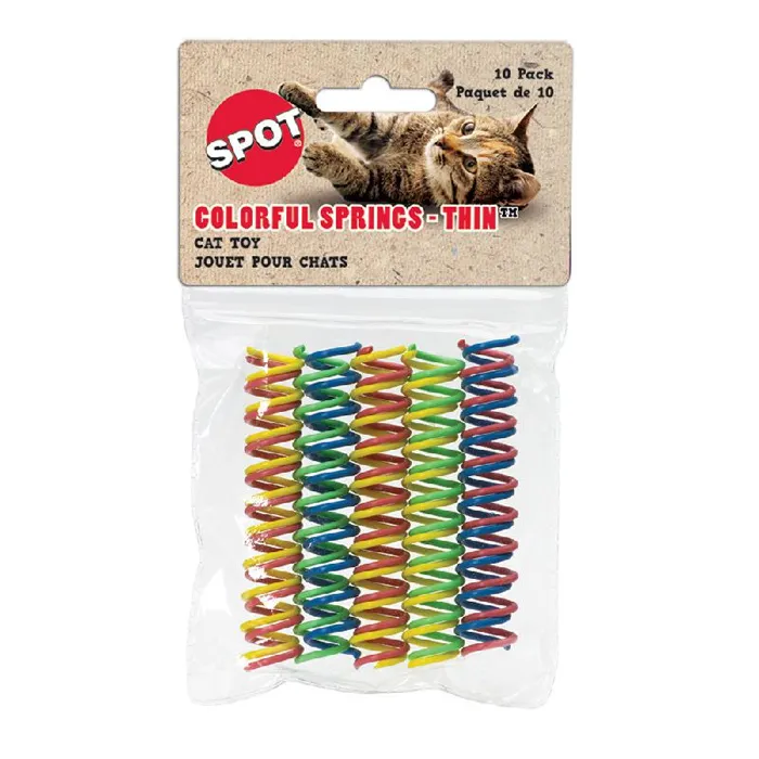 Spot Colorful Thin Springs For Cats 10 Pack