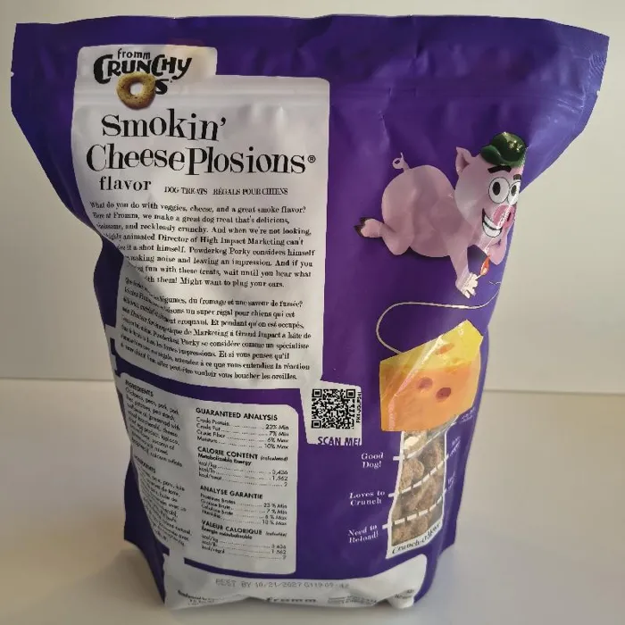 Fromm Crunchy Os Smokin' Cheeseplosions Flavor Dog Treats 26-oz