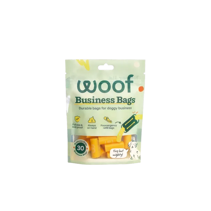 Woof Business Bags 30-count refill pack front