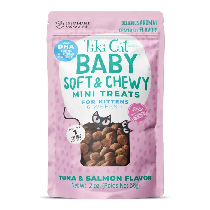 Tiki Cat Baby Treat Soft Chewy Tuna Salmon 2-oz