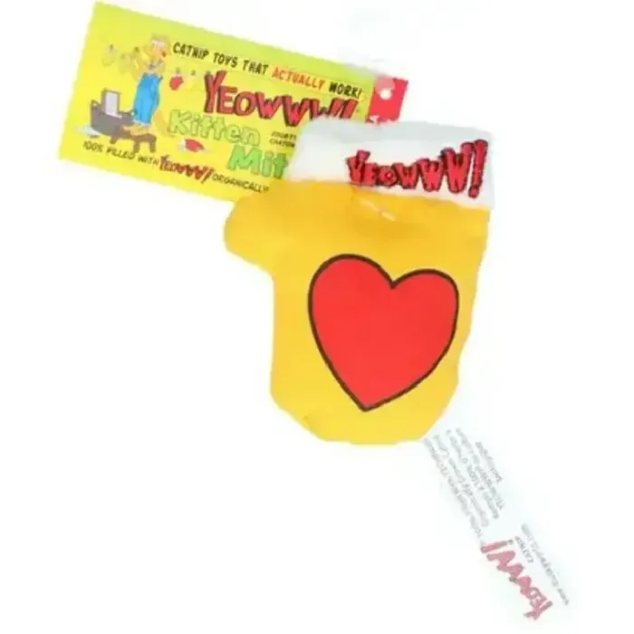 Yeowww! Kitten Mittens Catnip Toy Yellow