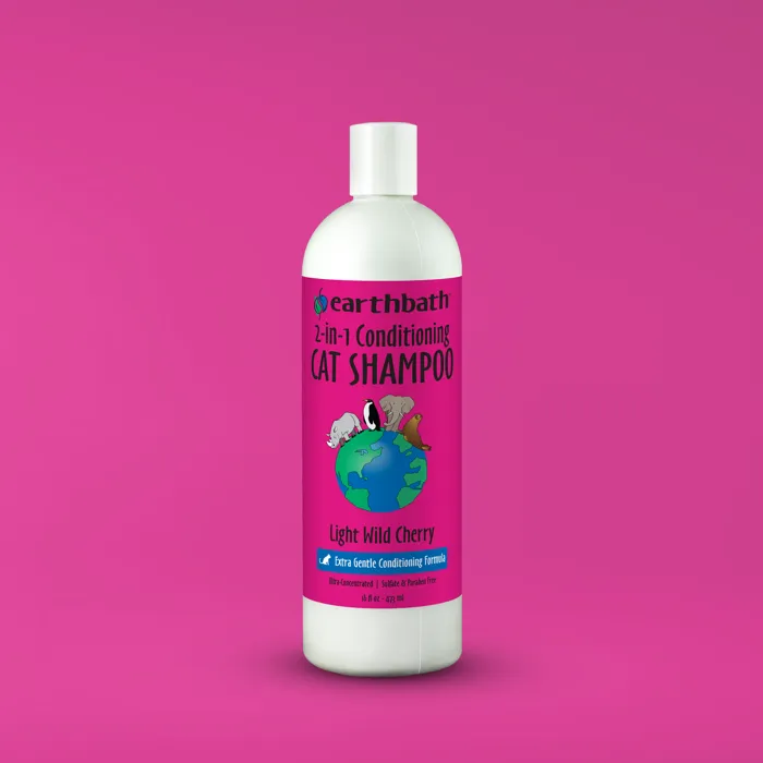 Earthbath 2-in-1 Cat Shampoo Light Wild Cherry 16-ounce front