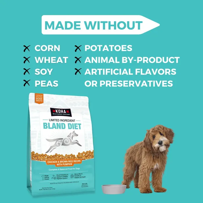 Koha Dog Lid Bland Diet Chkn Brn Rice 3.5-lb