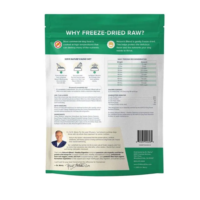 Dr. Marty's Freeze Dried Nature's Blend Healthy Digestion 16-oz