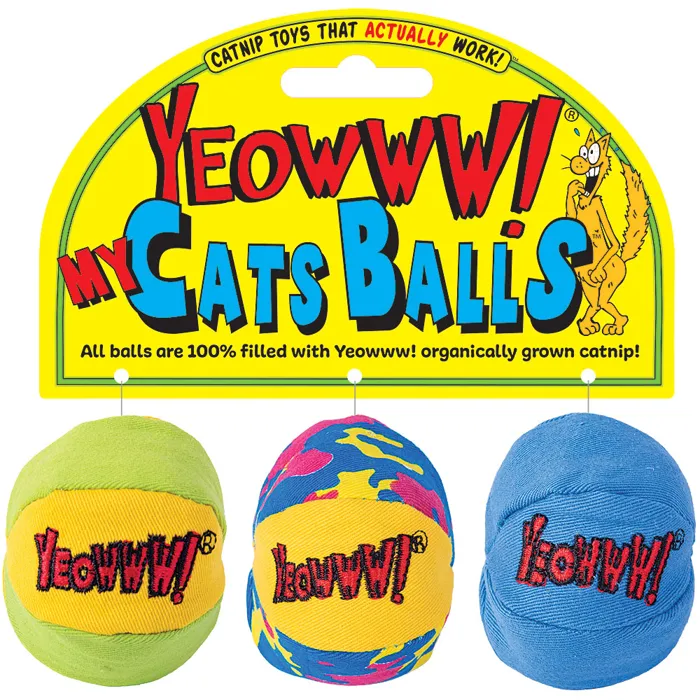 Yeowww! My Cats Balls three-pack front view