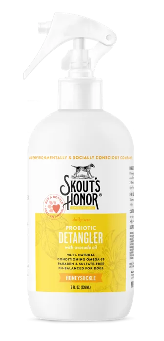 Skout's Honor Probiotic Honeysuckle Daily Use Pet Detangler, 8-oz Bottle
