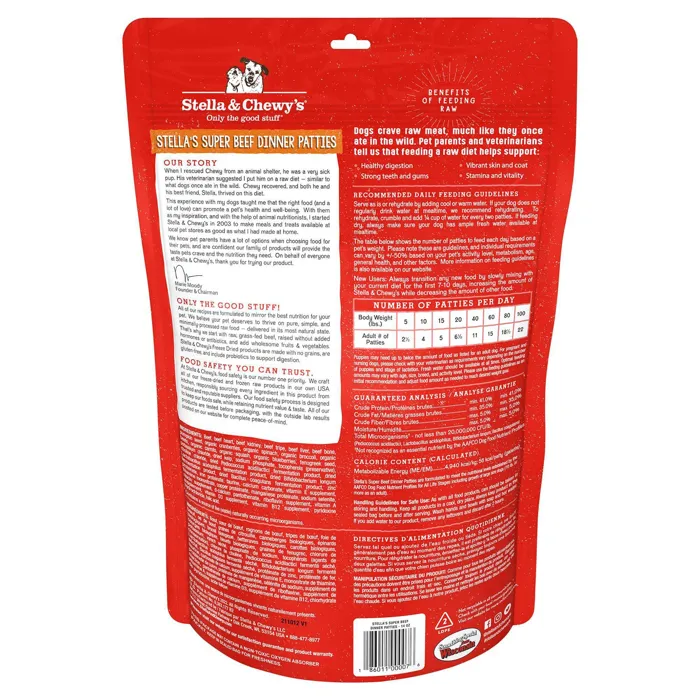 Stella & Chewy's Super Beef Dinner Patties 14-ounce back