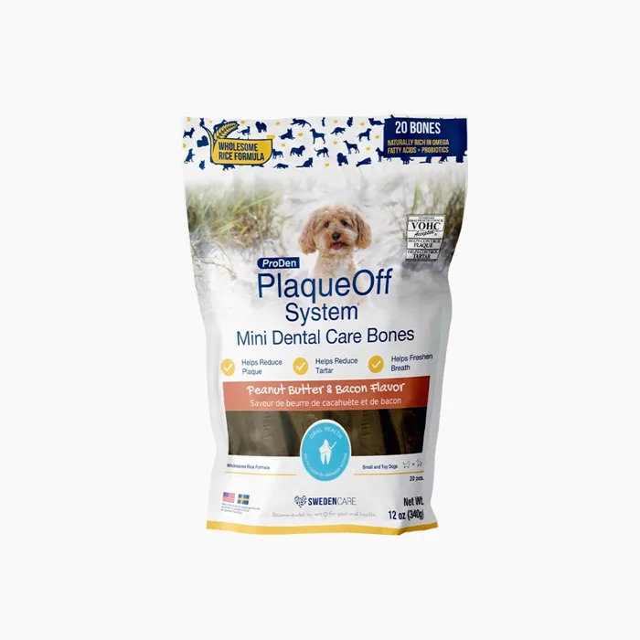 Proden Plaqueoff Dental Bones Mini Peanut Butter Bacon 12-oz