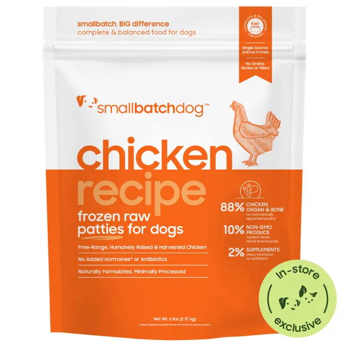 Smallbatch Chicken Recipe Frozen Raw Patties 6 lb front