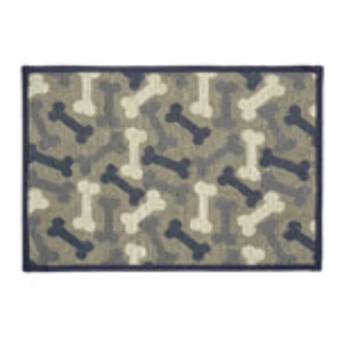 Loving Pets Bella Fashion Mat Bones Denim front view