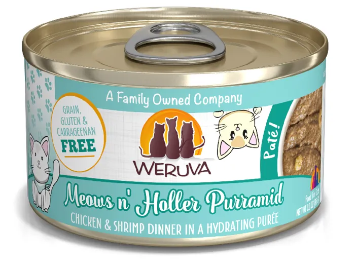 Weruva Cat Gf Meows Holler Purramid Pate Chicken & Shrimp Can 3-oz