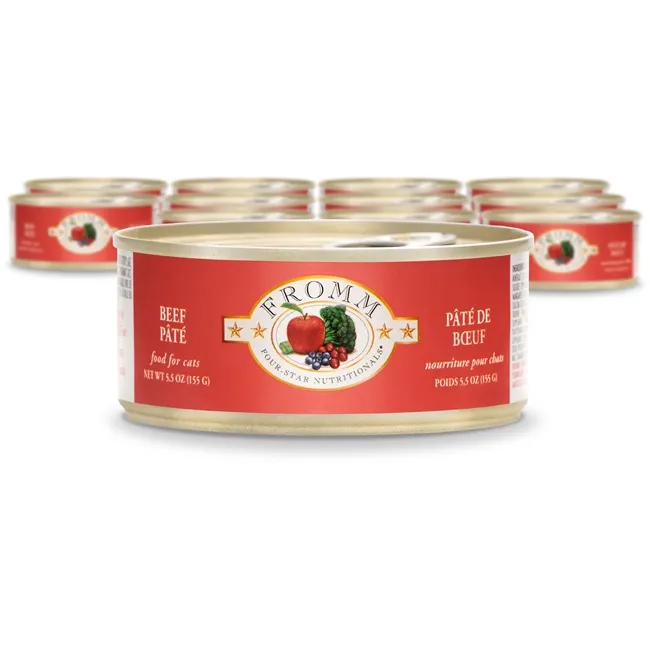 Fromm 4-Star Beef Pâté 5.5-ounce cans group view