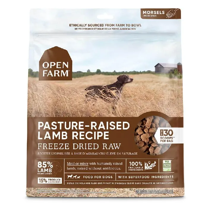 Open Farm Pasture Raised Lamb Recipe Freeze Dried Raw Dog Food 13.5-oz