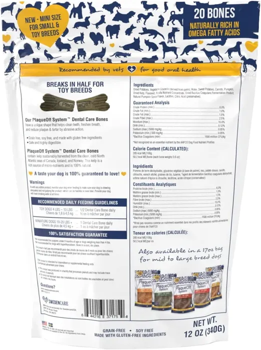 Plaqueoff Dental Care Bones Mini Vegetable Fusion 12-oz