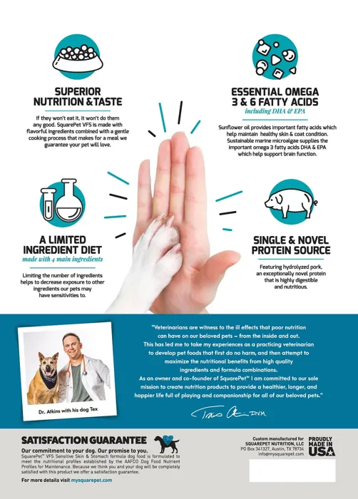 Squarepet Dog Dry Veterinarian Formulated Sensitive Skin & Digestive 22-lb