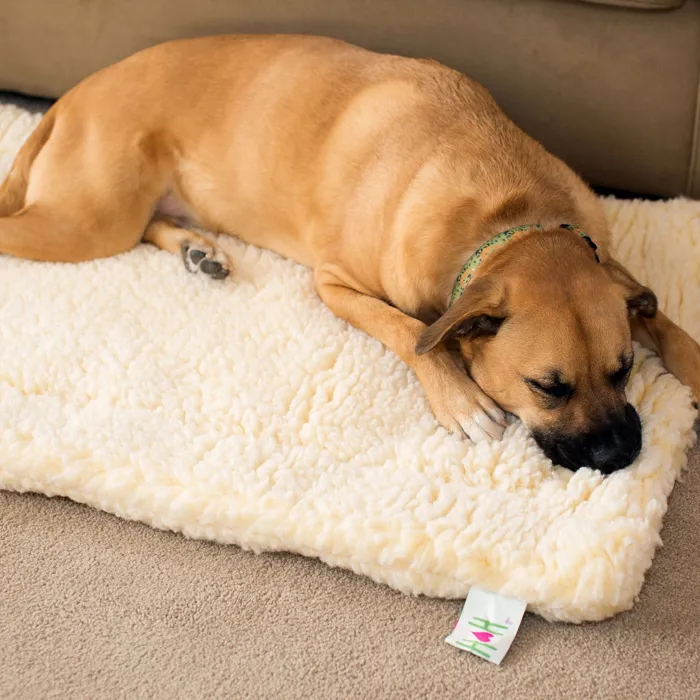 HuggleHounds HuggleFleece Natural Medium Mat front corner view