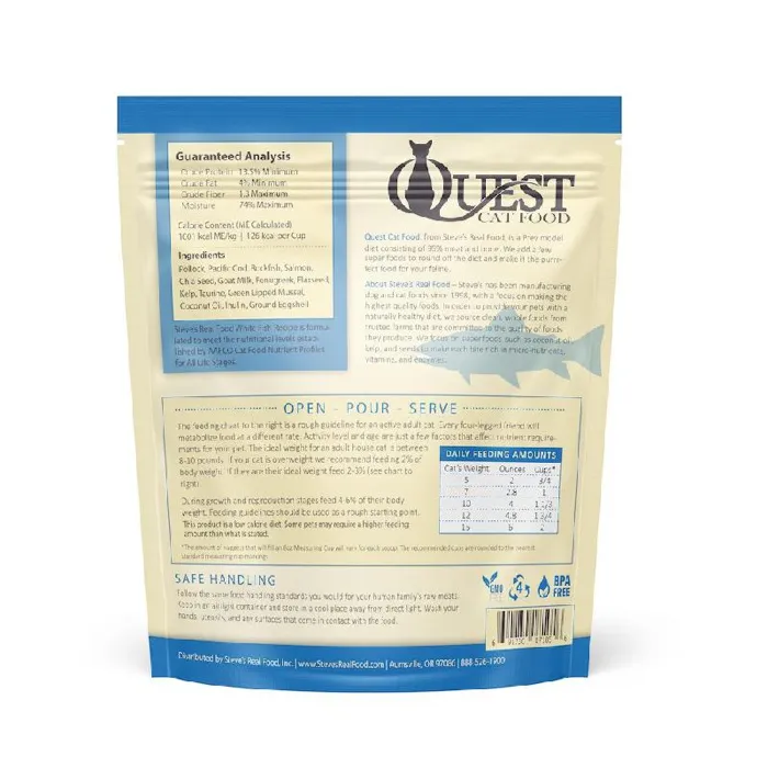 Steve's Frozen Quest Cat Nuggets Whitefish 2#