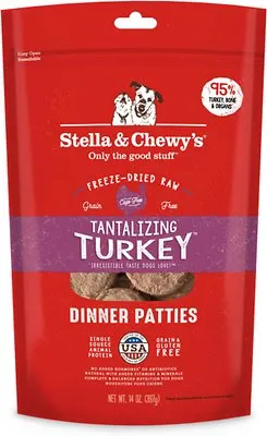 Stella & Chewy's Tantalizing Turkey Freeze-dried Raw Dinner Patties 14-oz