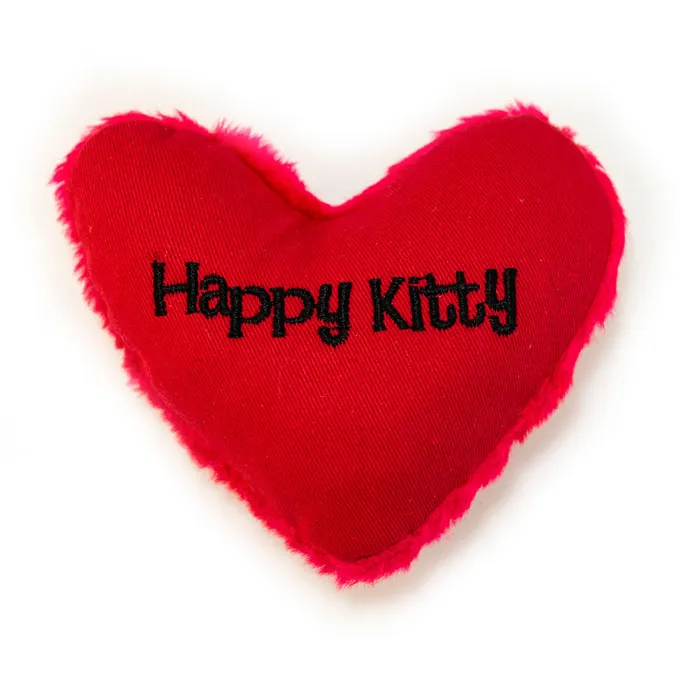Yeowww! Hearrrt Attack Happy Kitty red heart front detail