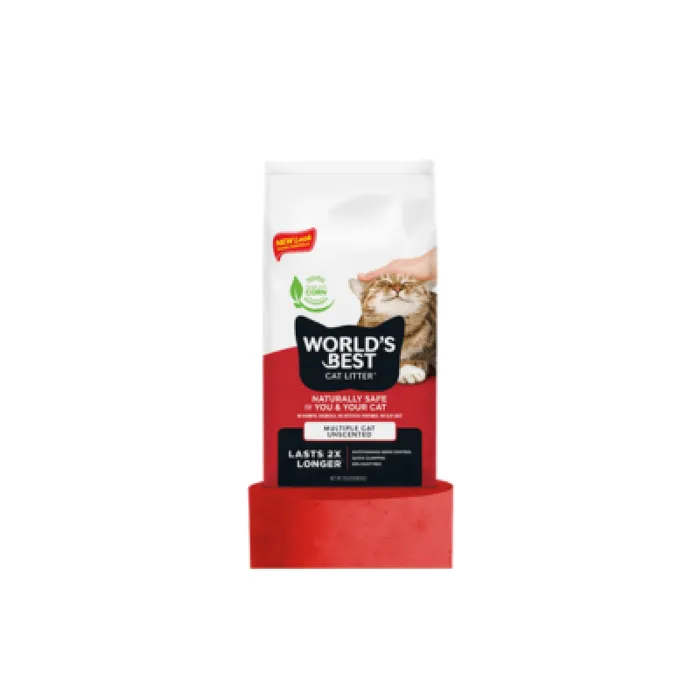 World's Best Multiple Cat Unscented Clumping Cat Litter 15-lbs