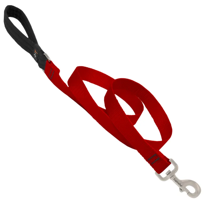 Lupine Basic Solids red 6-foot leash, clean product view