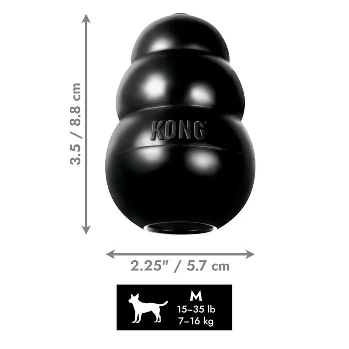 KONG Extreme Medium black dog toy dimensions