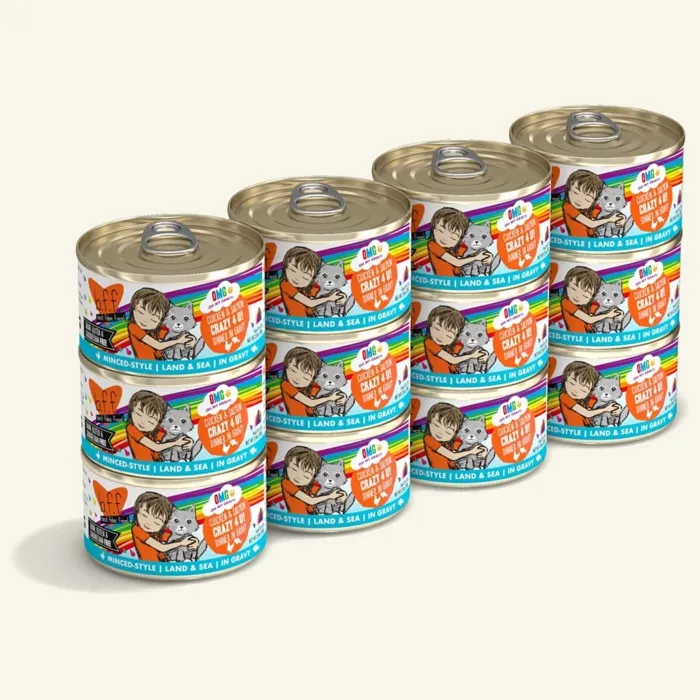 B.F.F. OMG Crazy 4 U Chicken Salmon 2.8-ounce cans assortment