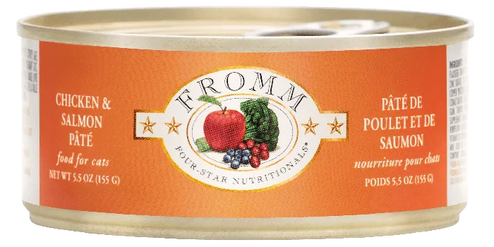 Fromm Four-Star Chicken and Salmon Pate 5.5-ounce can front