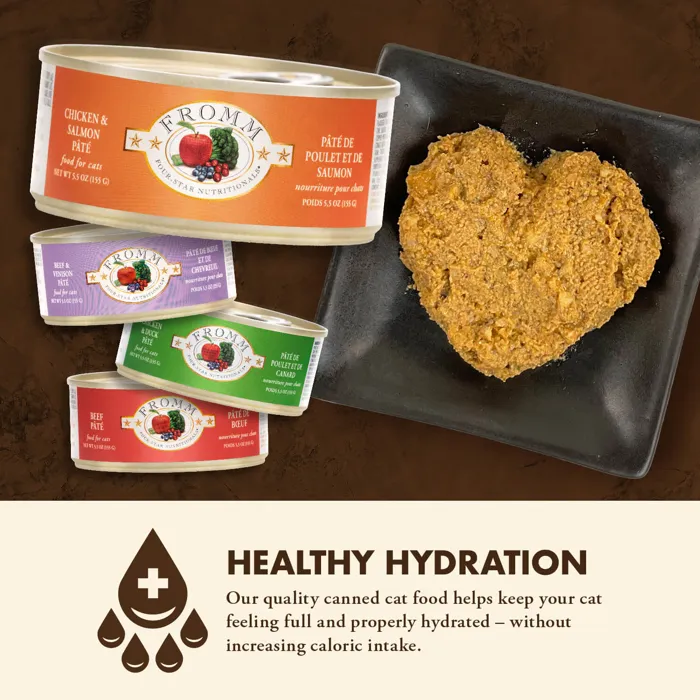 Fromm Four-Star Chicken and Salmon Pate can lifestyle contents