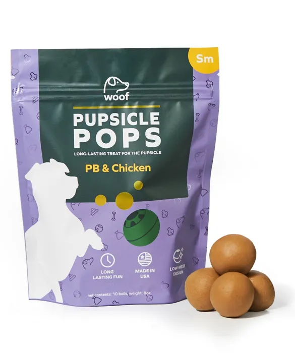 Woof Pops Small Treat Chicken Peanut Butter 6.5-oz