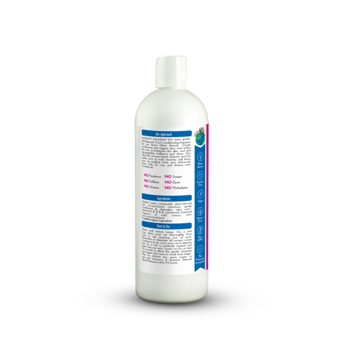 Earthbath 2-in-1 Cat Shampoo Light Wild Cherry rear side